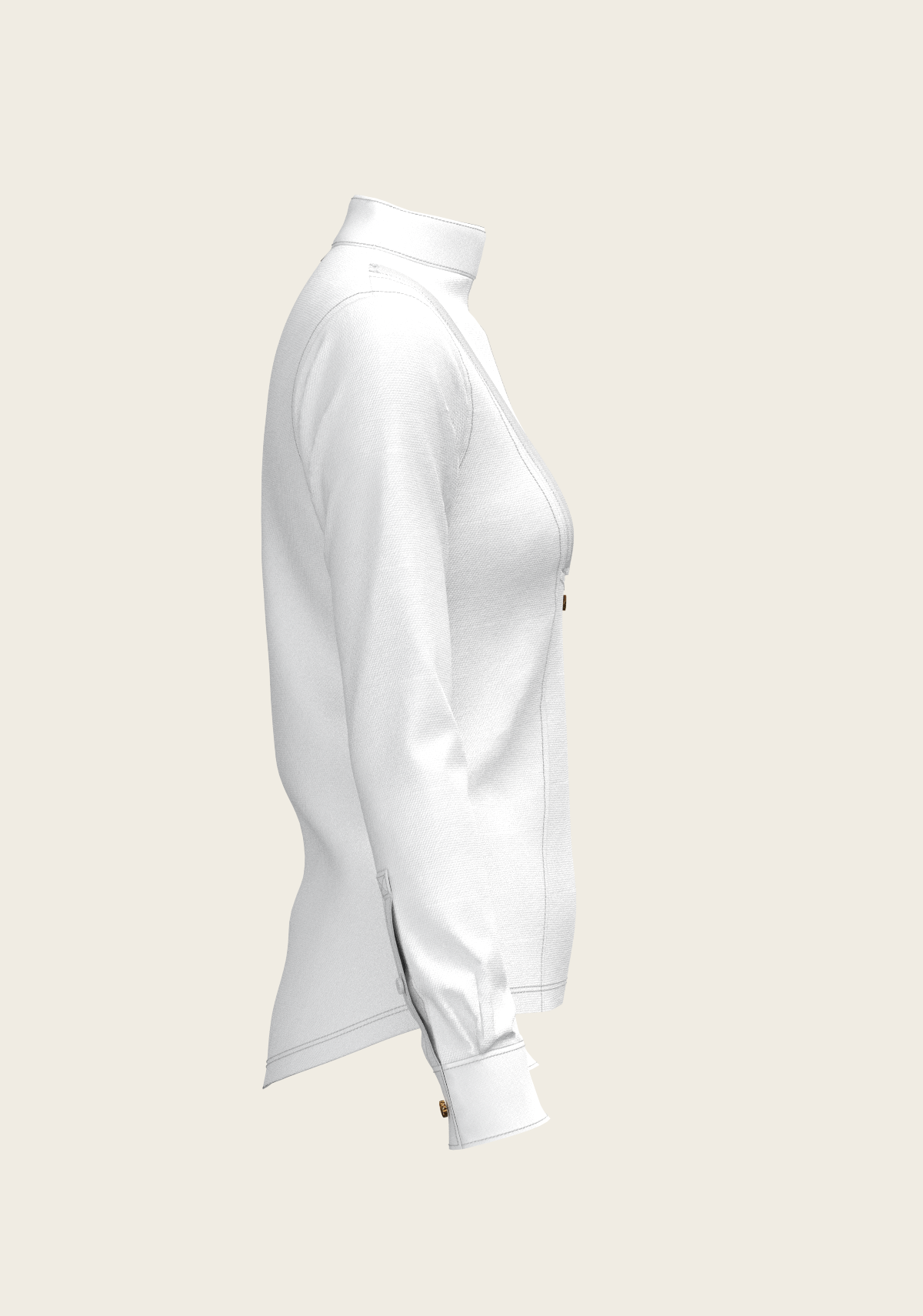 Espoir  Long Sleeve Show Shirt, white Short Pleated