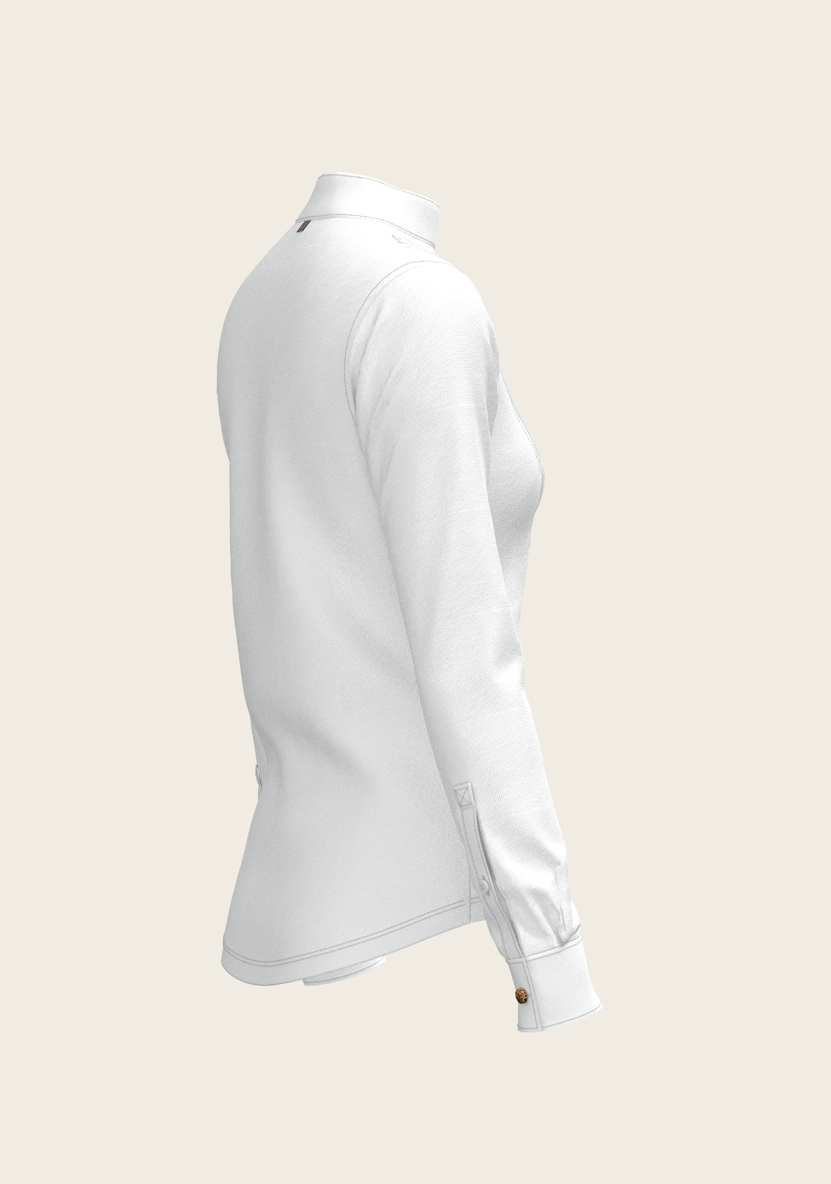 Espoir  Long Sleeve Show Shirt, white Short Pleated