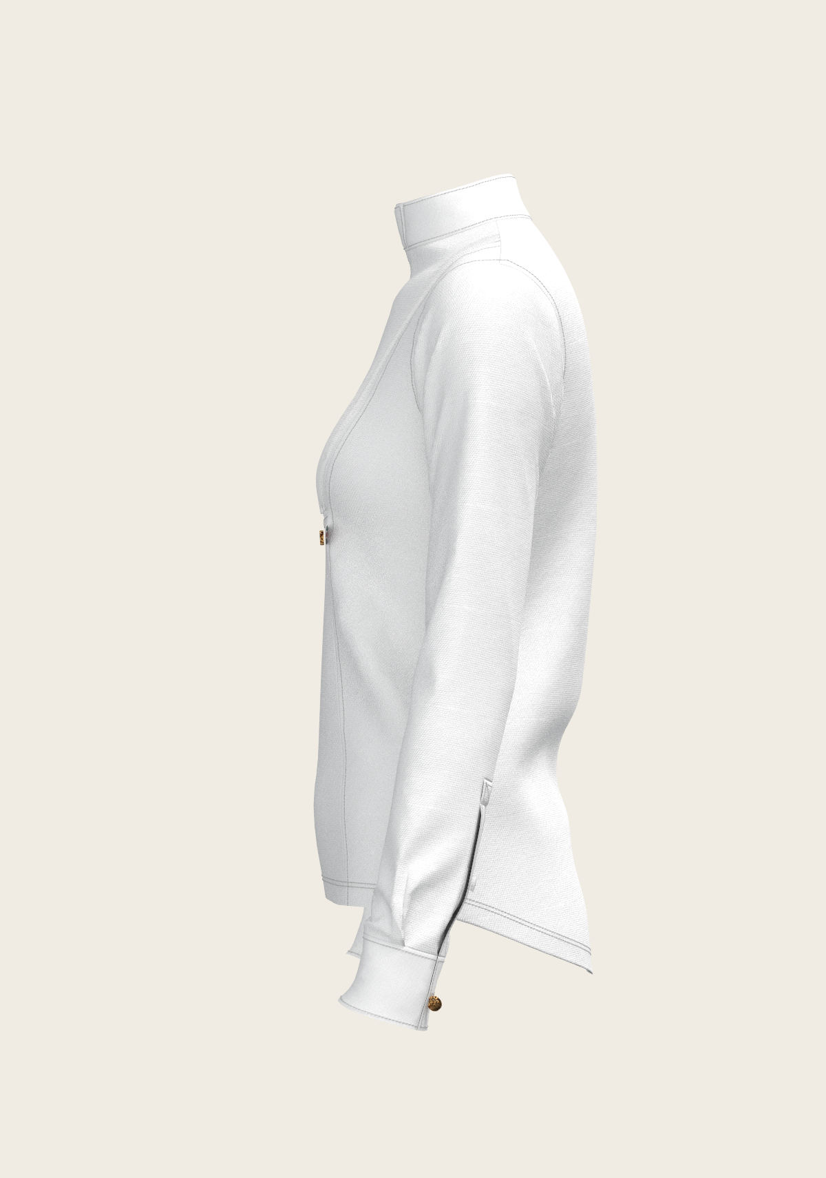 Espoir  Long Sleeve Show Shirt, white Short Pleated