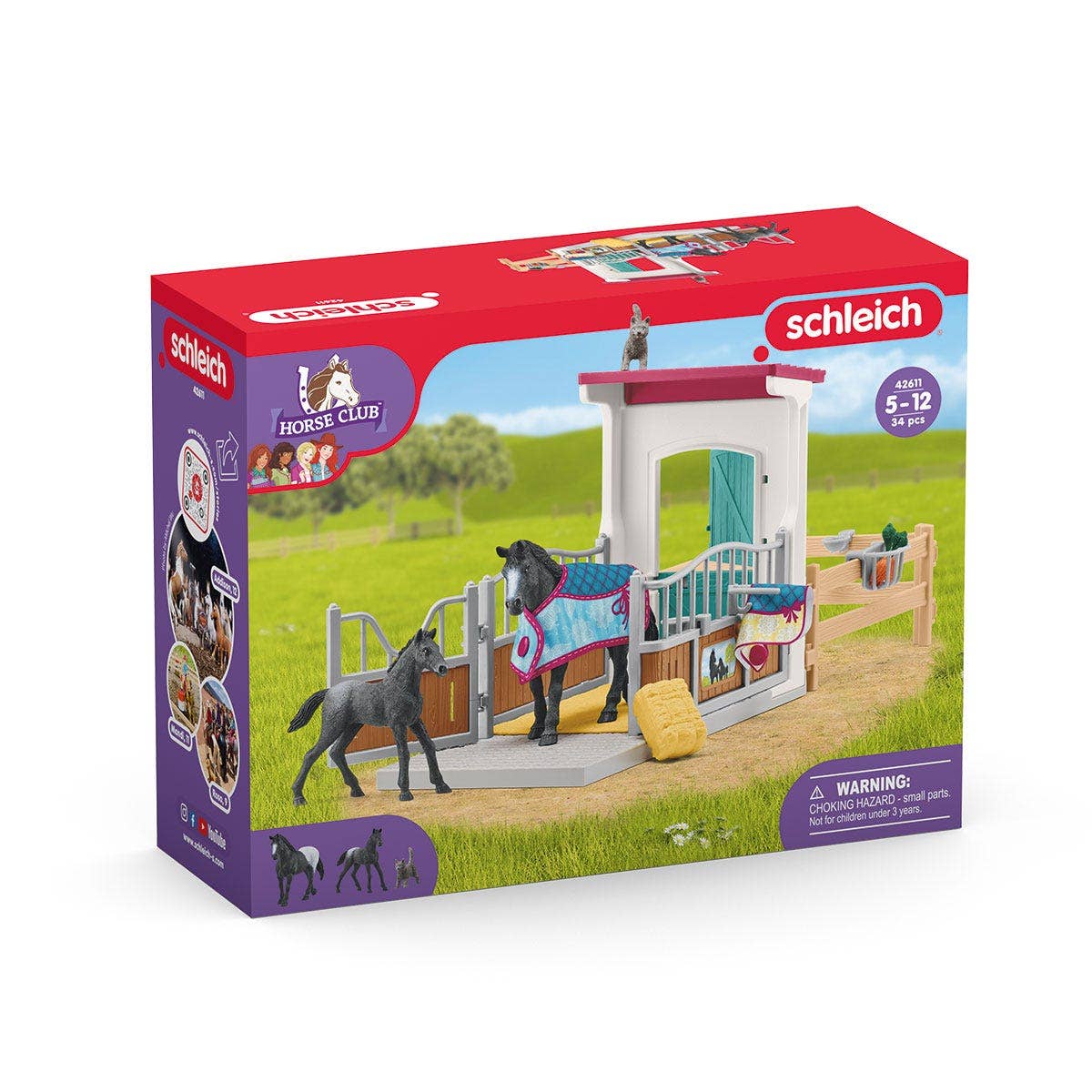 Horse Box With Mare And Foal Horse Toy Playset