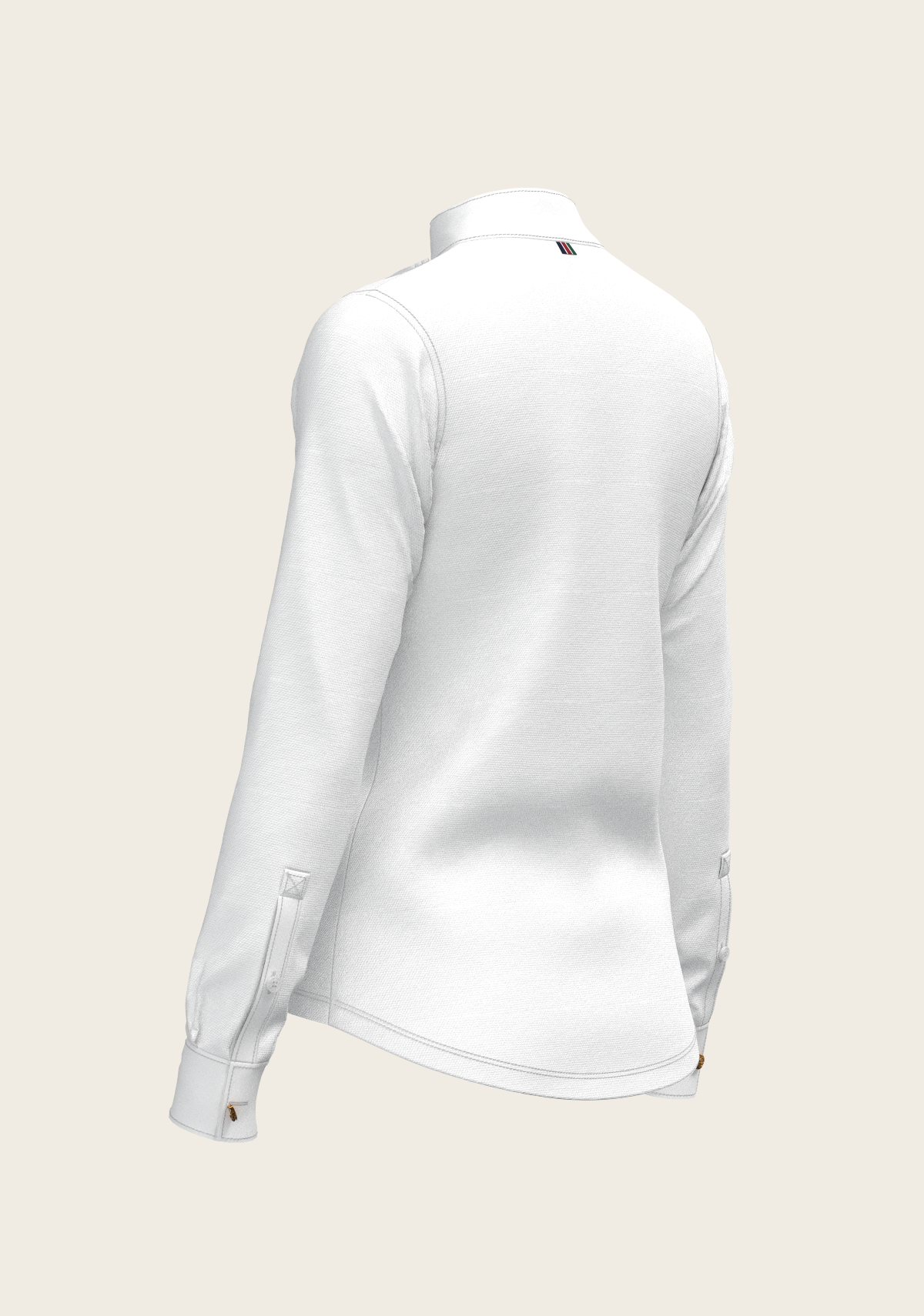 Espoir  Long Sleeve Show Shirt, white Short Pleated