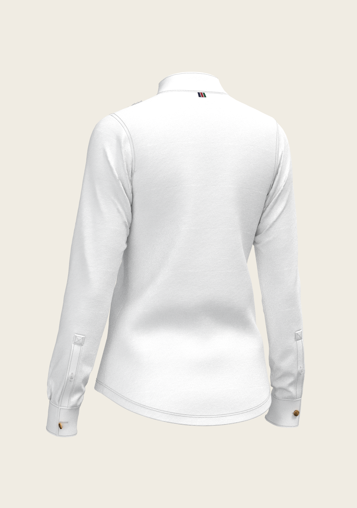Espoir  Long Sleeve Show Shirt, white Short Pleated