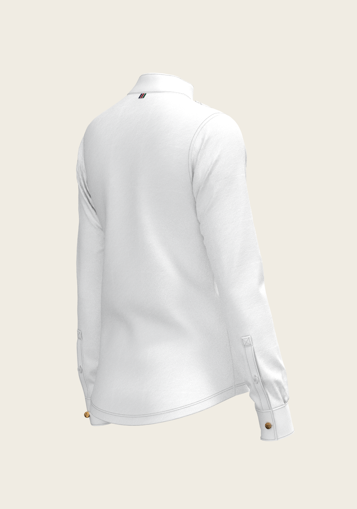 Espoir  Long Sleeve Show Shirt, white Short Pleated