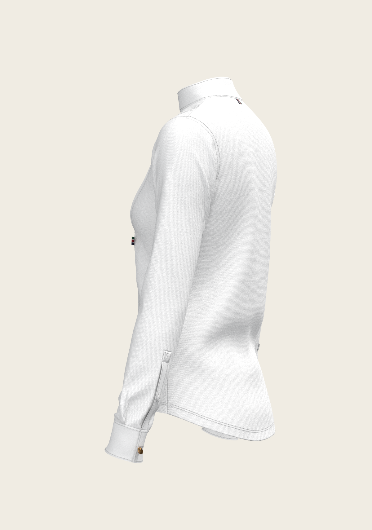 Espoir  Long Sleeve Show Shirt, white Short Pleated