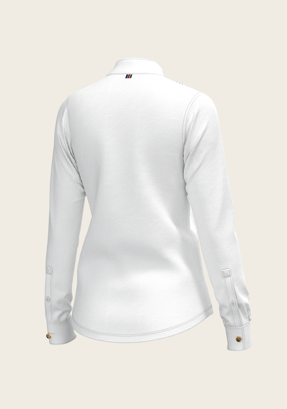 Espoir  Long Sleeve Show Shirt, white Short Pleated