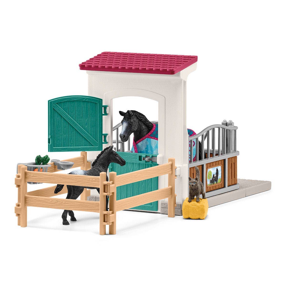 Horse Box With Mare And Foal Horse Toy Playset