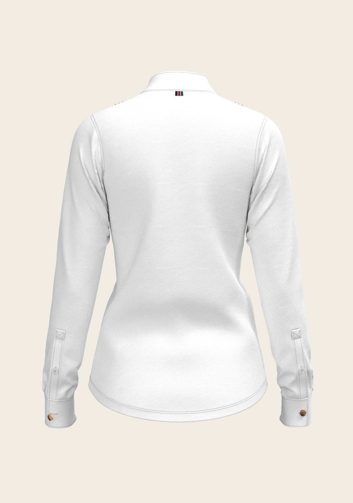 Espoir  Long Sleeve Show Shirt, white Short Pleated