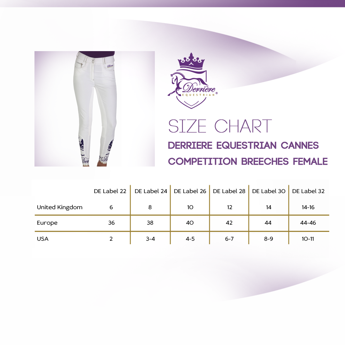 DE Ladies Cannes Competition Breeches - Ladies