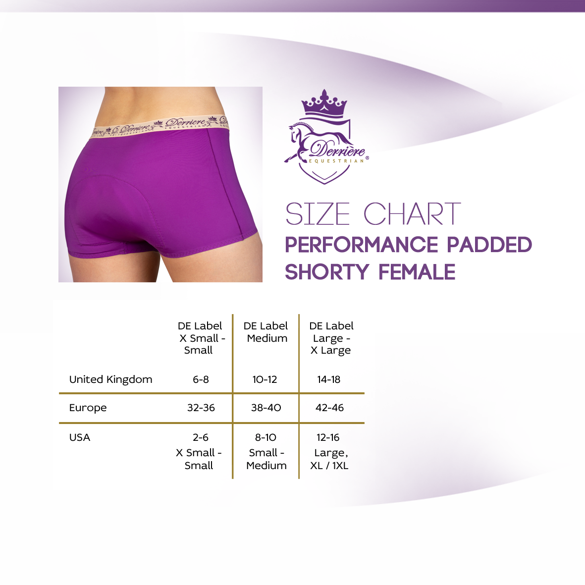 DE Ladies Performance Padded Shorty
