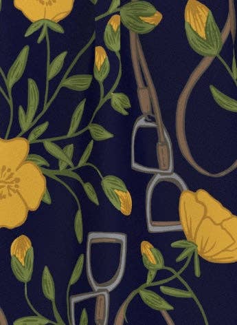 Espoir Sun Shirt - Quarter Zip, Navy stirrups yellow,