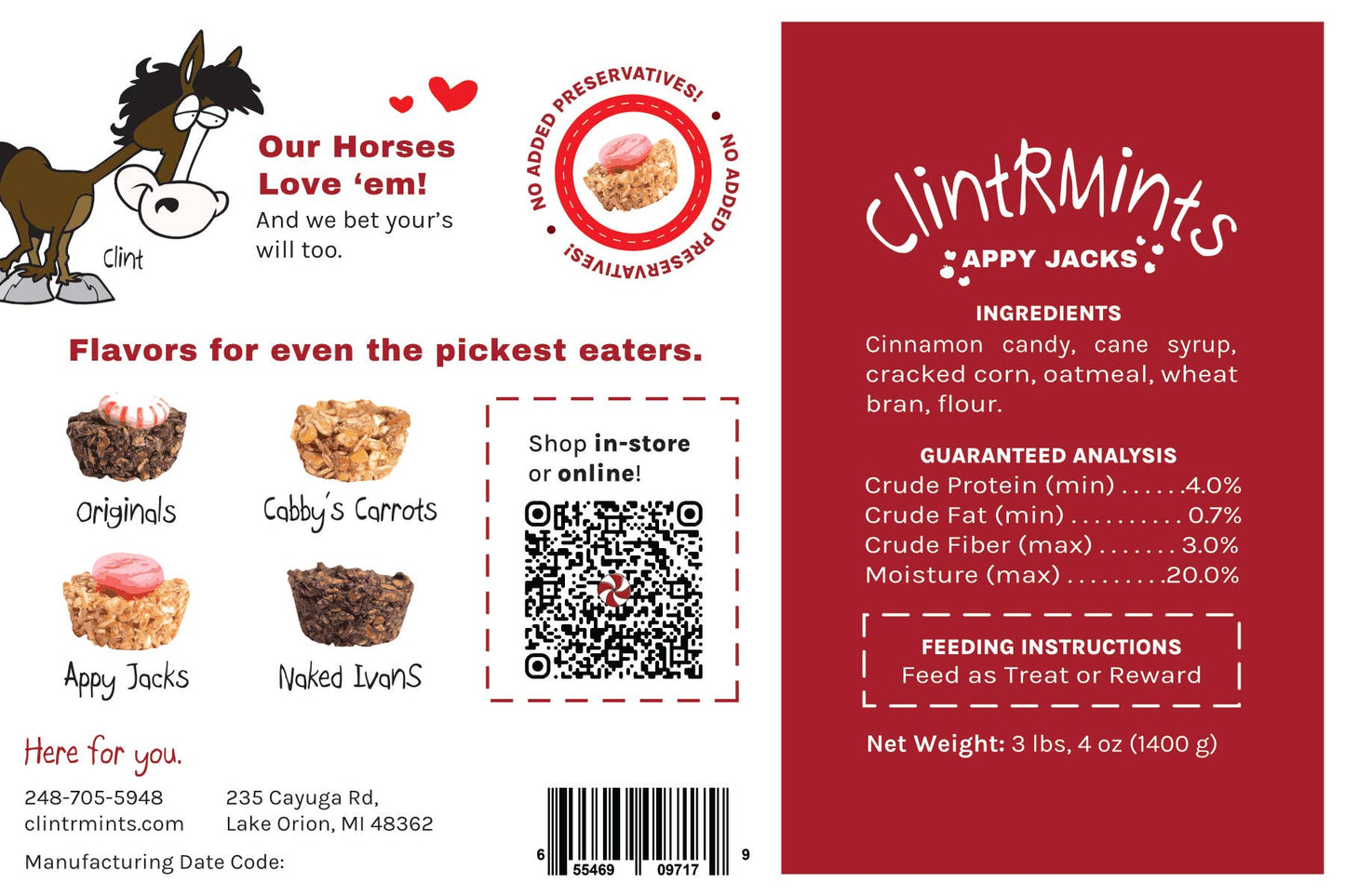 ClintRMint Horse Treats Appy Jacks Flavor