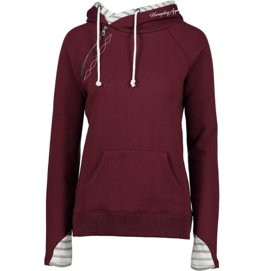 Fancy Stitch Hoodie: Cranberry