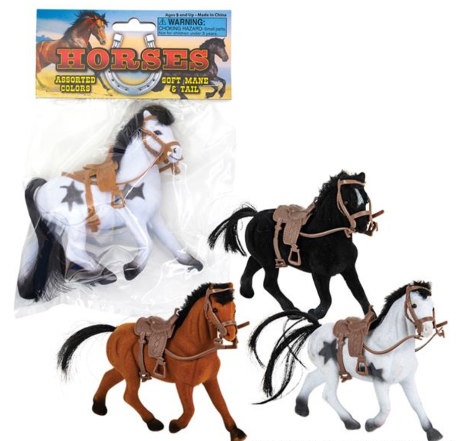 4" FLOCKED HORSES LLB kids toys