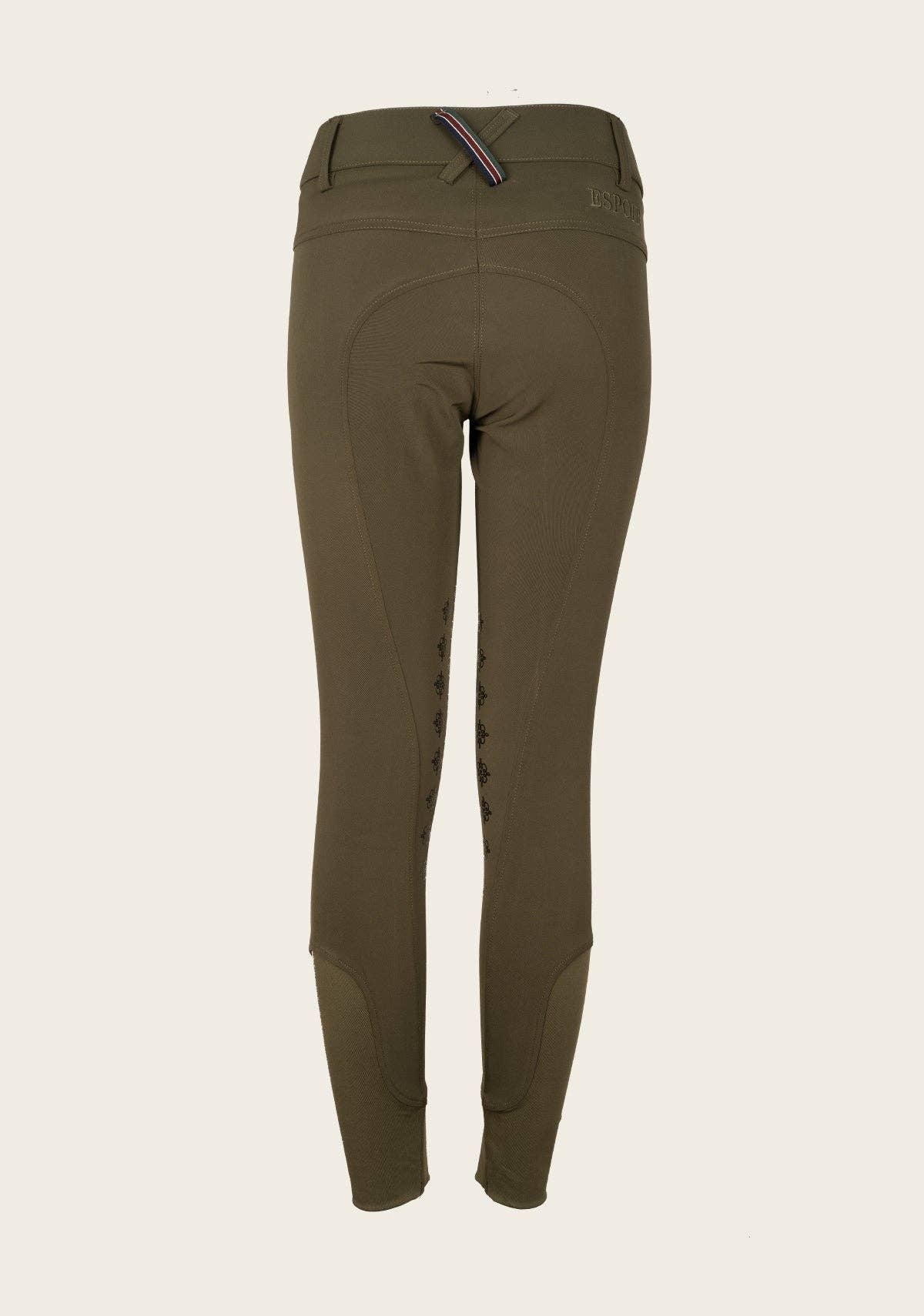 Espoir - Coquet High Waist Coolmax Olive Knee Patch Breeches