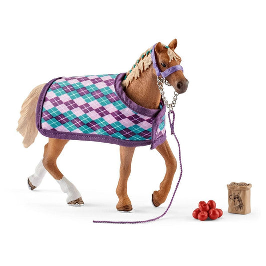 English Thoroughbred With Blanket  4 Piece Playset