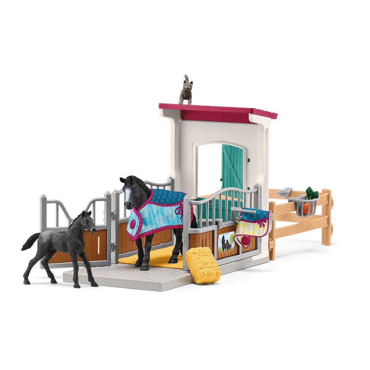 Horse Box With Mare And Foal  Horse Toy Playset