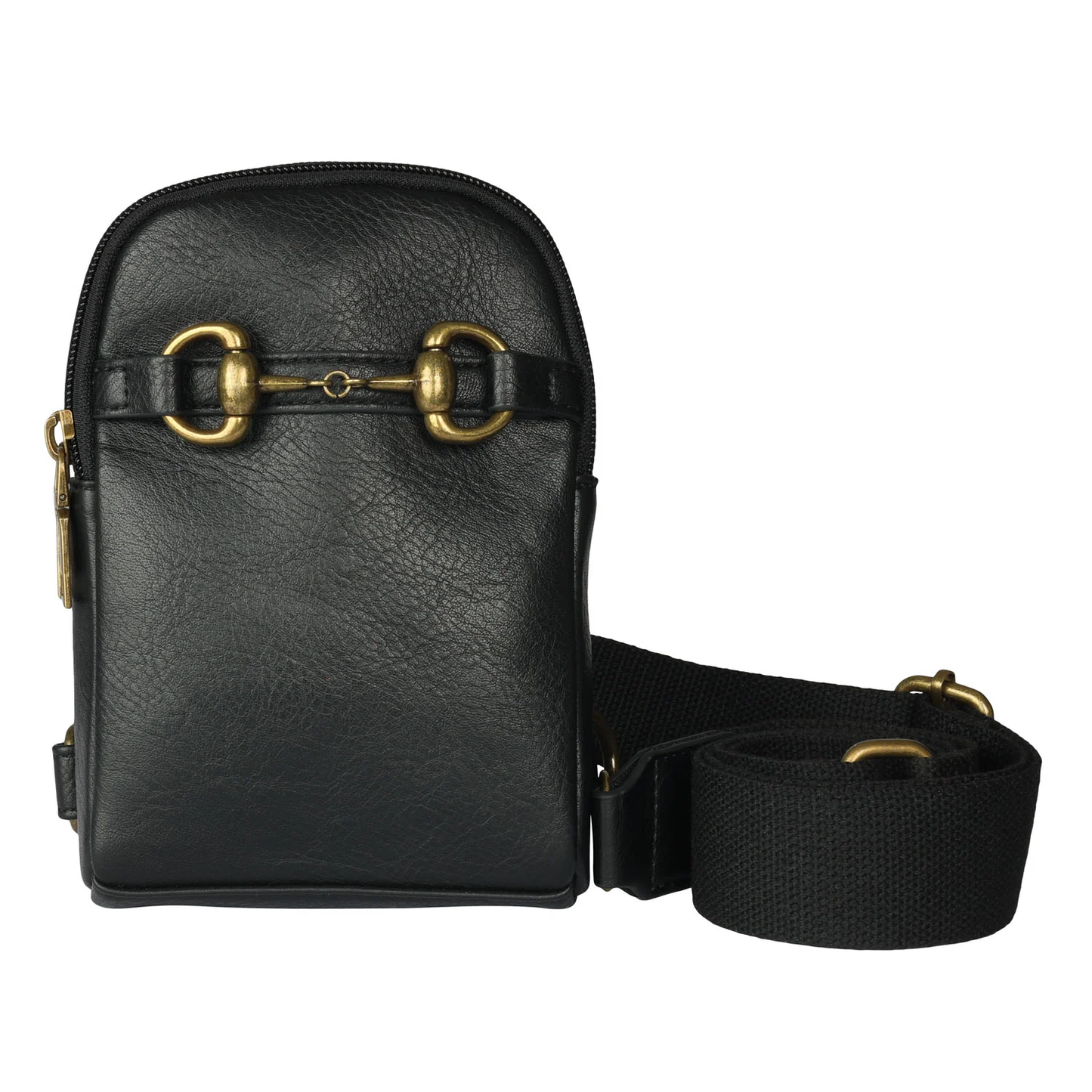 Snaffle Bit Crossbody Sling Bag, Black
