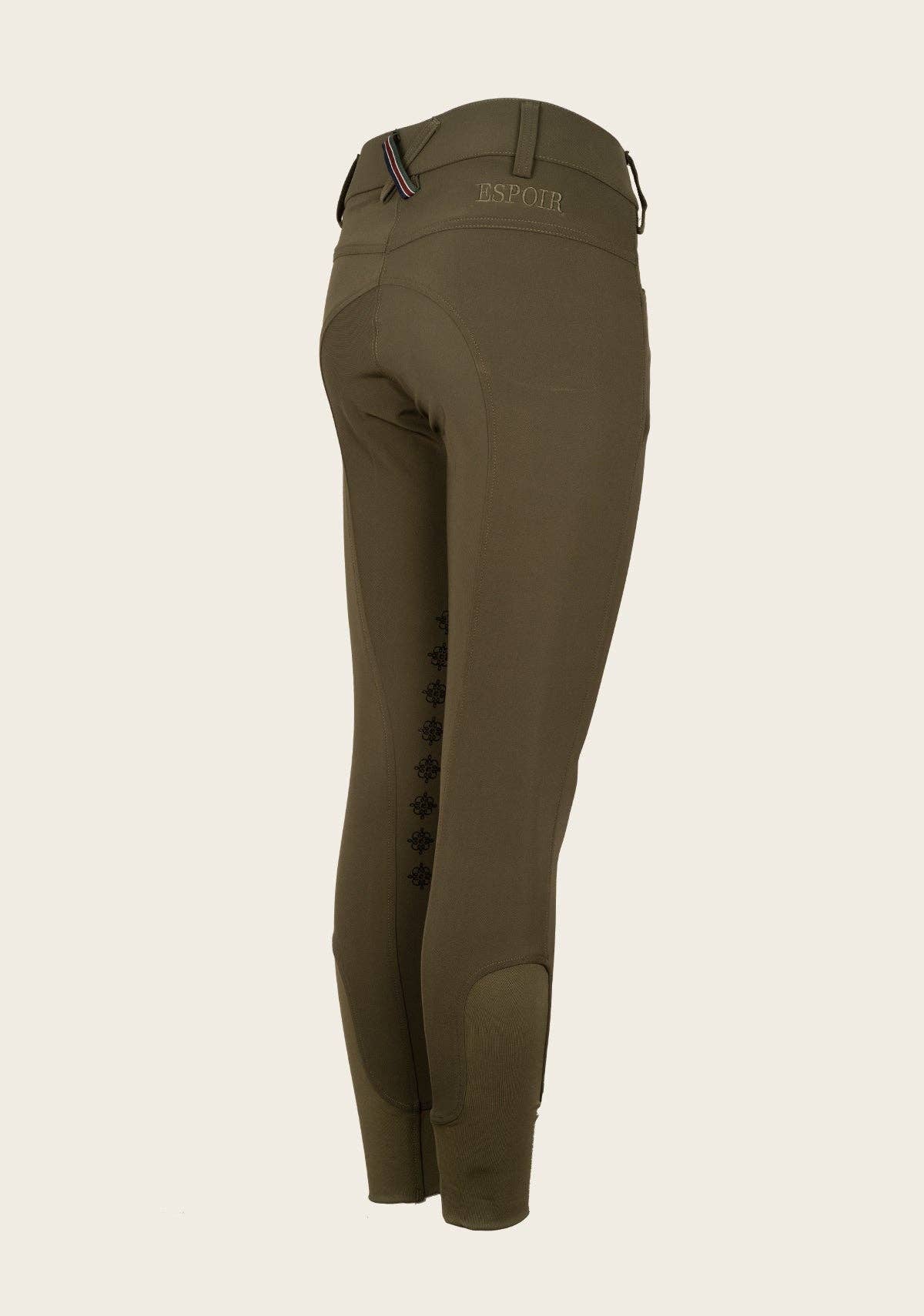 Espoir - Coquet High Waist Coolmax Olive Knee Patch Breeches