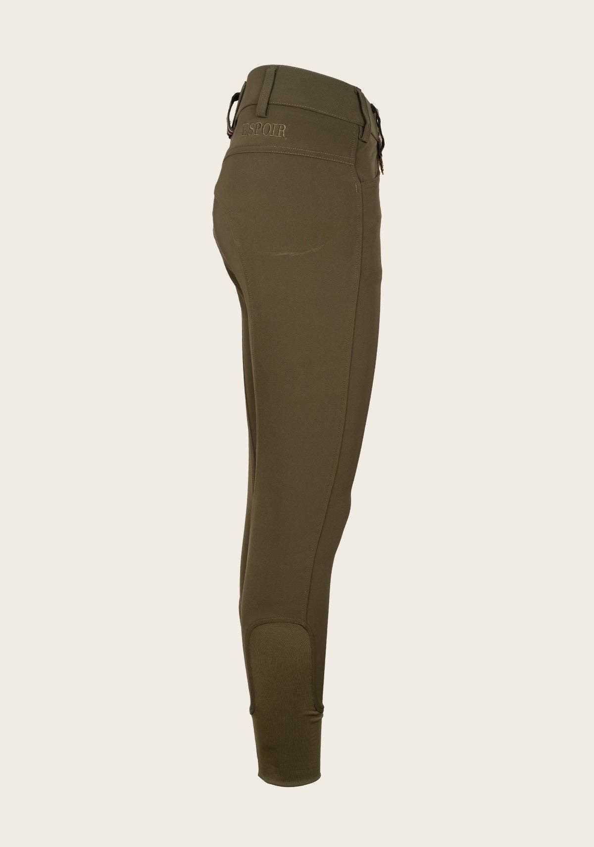 Espoir - Coquet High Waist Coolmax Olive Knee Patch Breeches