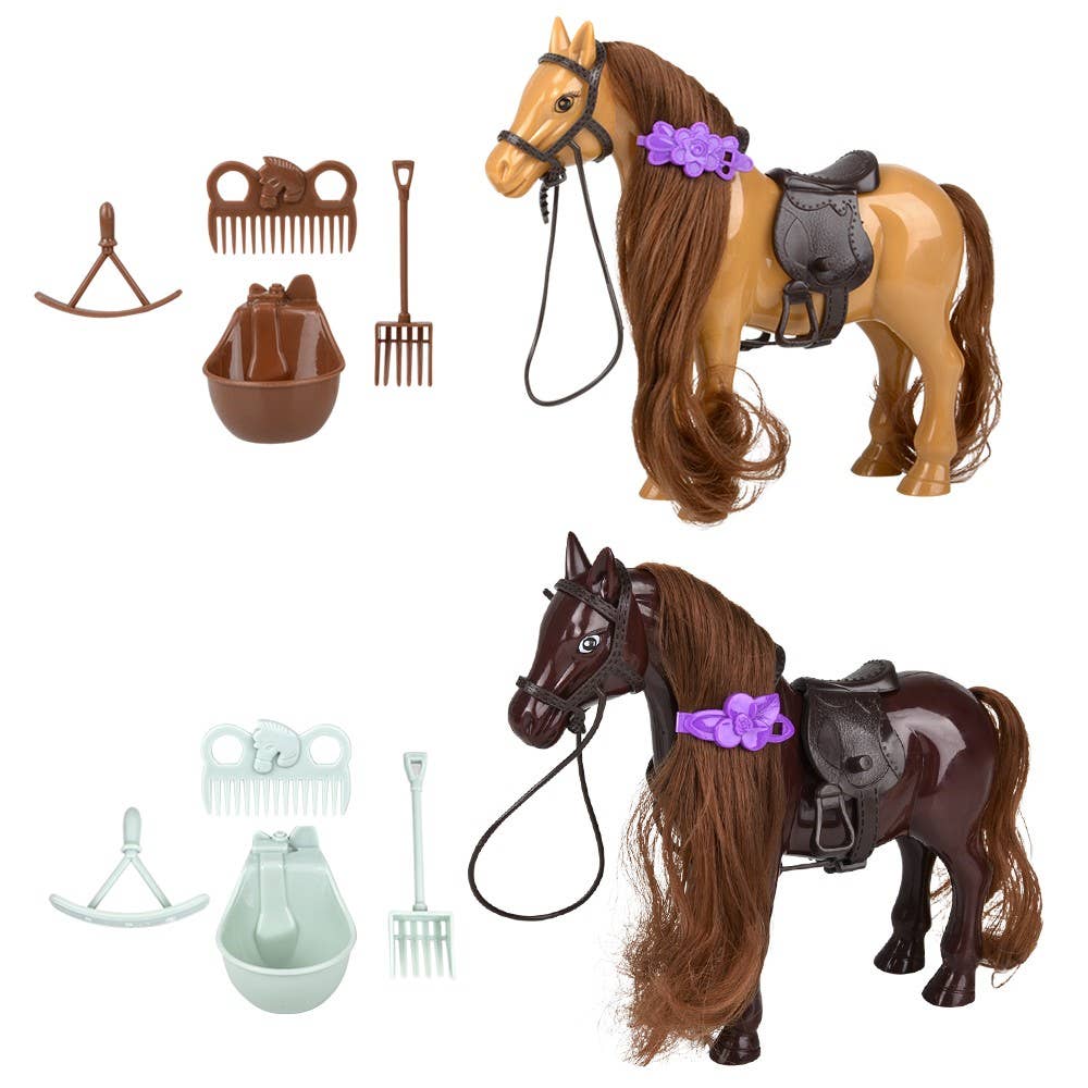 7″ Horse With Hair Accessories LLB kids toys